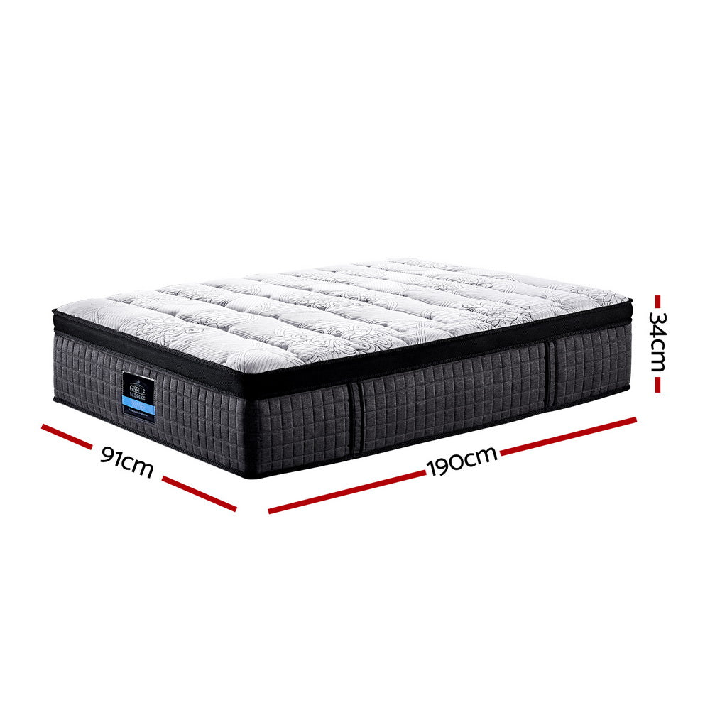 Giselle Bedding Ronnie Euro Top Latex Pocket Spring Mattress 34cm Thick – Single