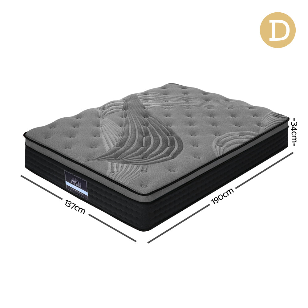 Giselle Bedding Alanya Euro Top Pocket Spring Mattress 34cm Thick Double