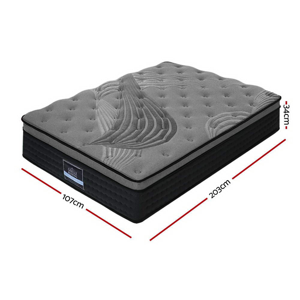 Giselle Bedding Alanya Euro Top Pocket Spring Mattress 34cm Thick King Single