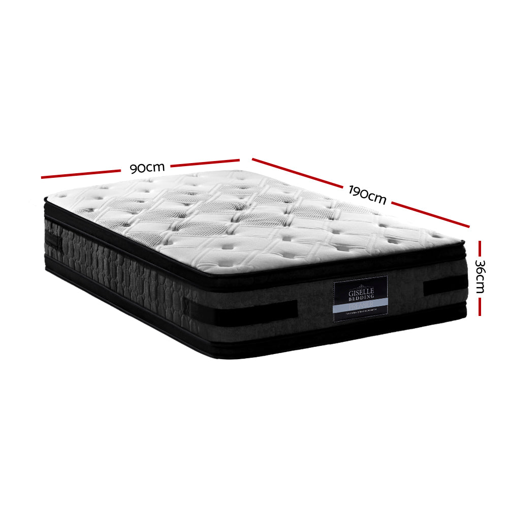Giselle Bedding Luna Euro Top Cool Gel Pocket Spring Mattress 36cm Thick Single