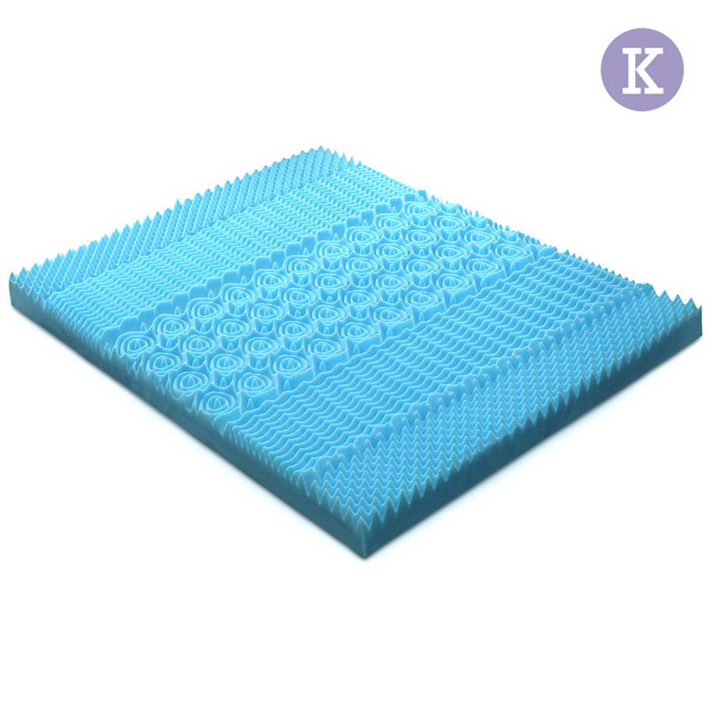Giselle Bedding King Size 8cm Thick Bamboo Mattress Topper - Blue
