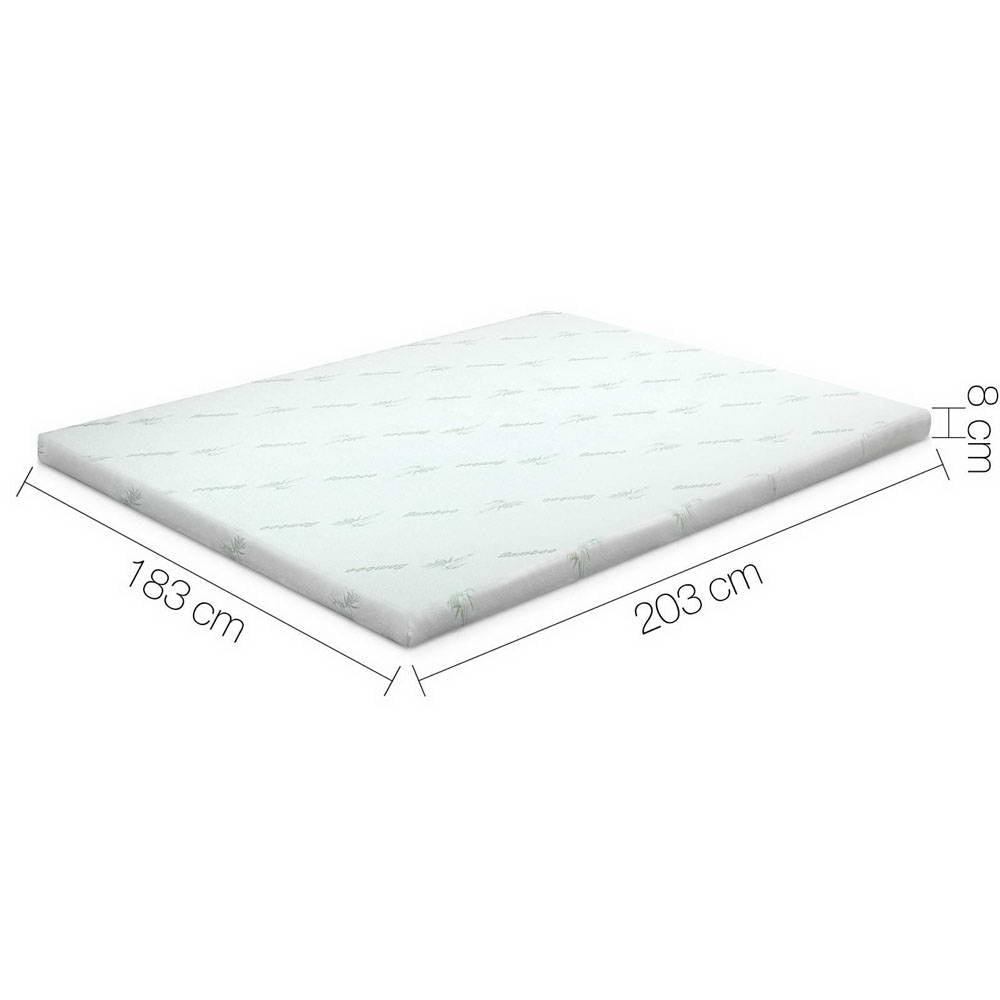 Giselle Bedding King Size 8cm Thick Bamboo Mattress Topper - Blue