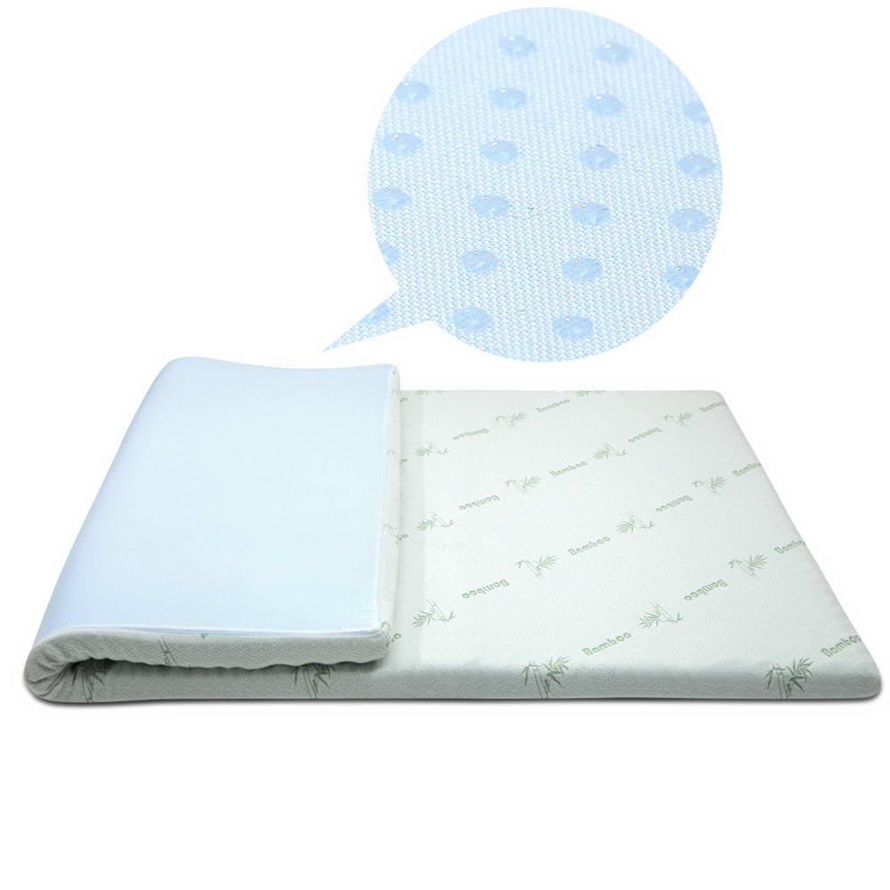 Giselle Bedding King Size 8cm Thick Bamboo Mattress Topper - Blue