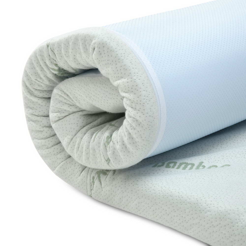 Giselle Bedding King Size 8cm Thick Bamboo Mattress Topper - Blue
