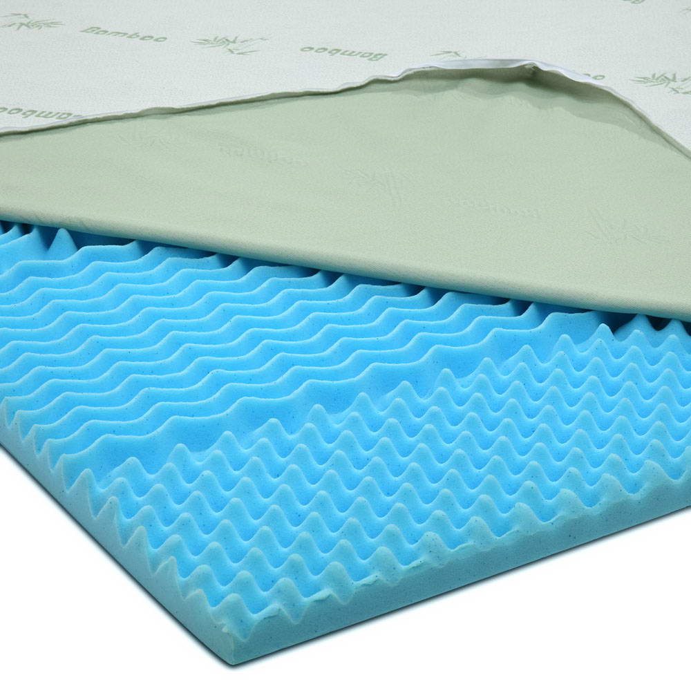 Giselle Bedding King Size 8cm Thick Bamboo Mattress Topper - Blue