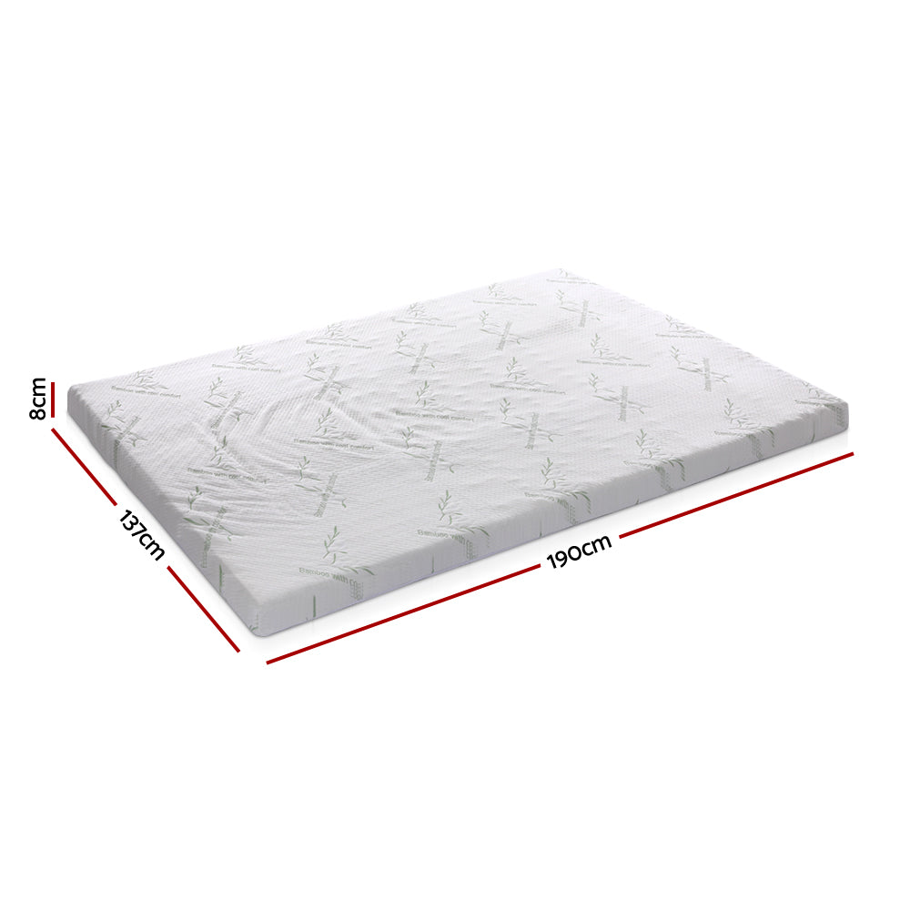 Giselle Bedding Double Graphite Gel 5 Zone Bamboo Memory Foam Mattress Topper 8cm