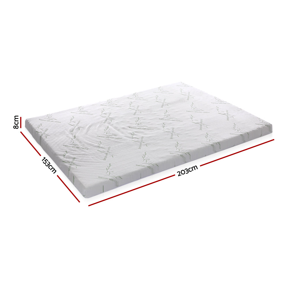 Giselle Bedding Queen Graphite Gel 5 Zone Bamboo Memory Foam Mattress Topper 8cm