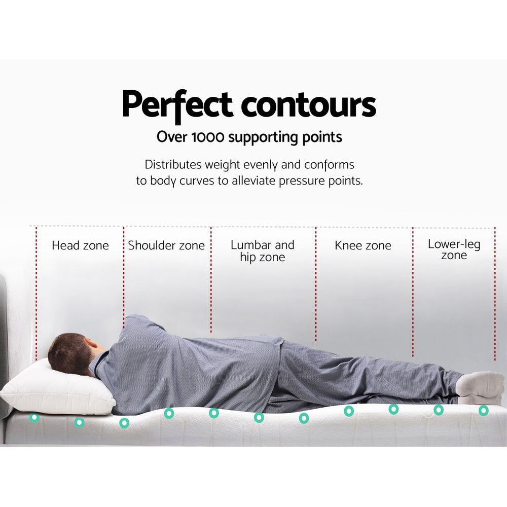 Giselle Bedding Cool Gel 7-zone Memory Foam Mattress Topper w/Bamboo Cover 8cm - Queen