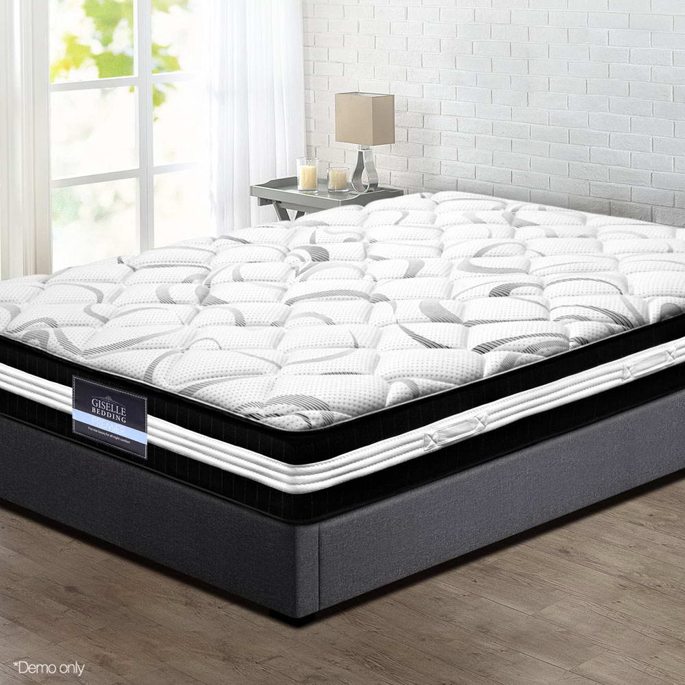 Giselle Bedding Mykonos Euro Top Pocket Spring Mattress 30cm Thick Double