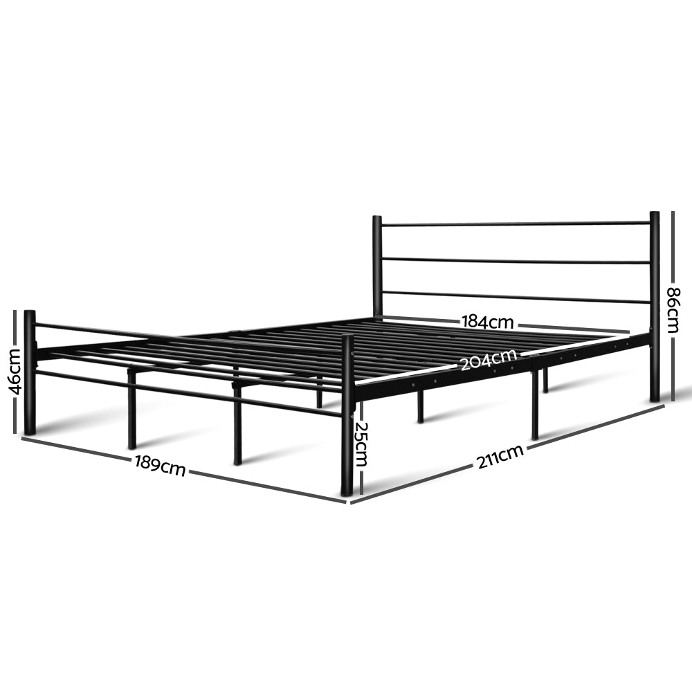Artiss Metal King Bed Frame - Black