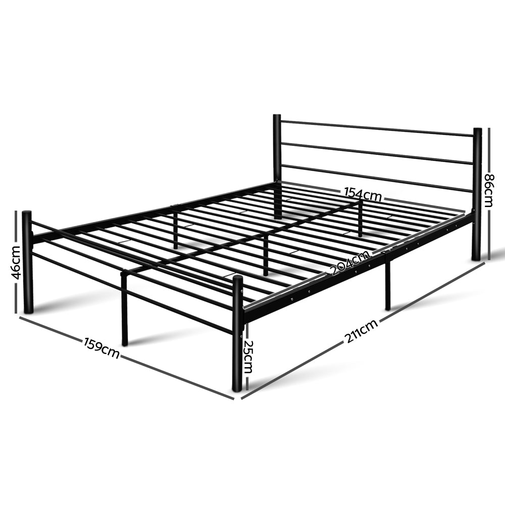 Artiss Metal Queen Bed Frame - Black