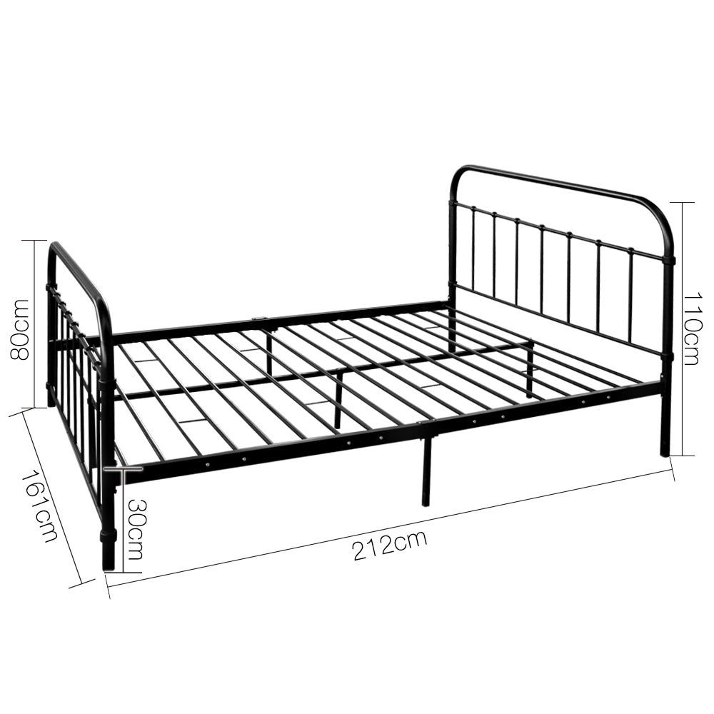 Artiss Queen Size Metal Bed Frame - Black