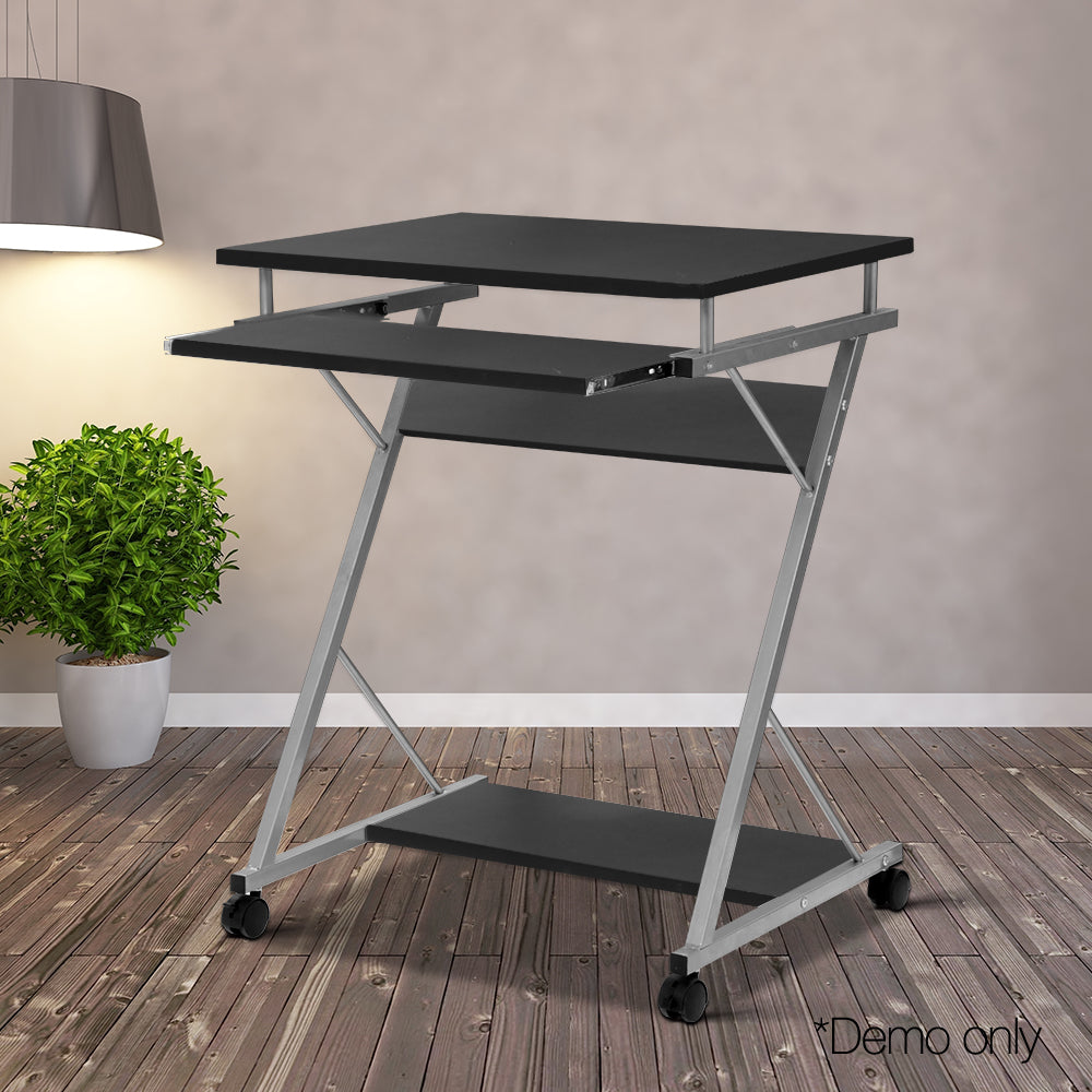 Artiss Metal Pull Out Table Desk - Black