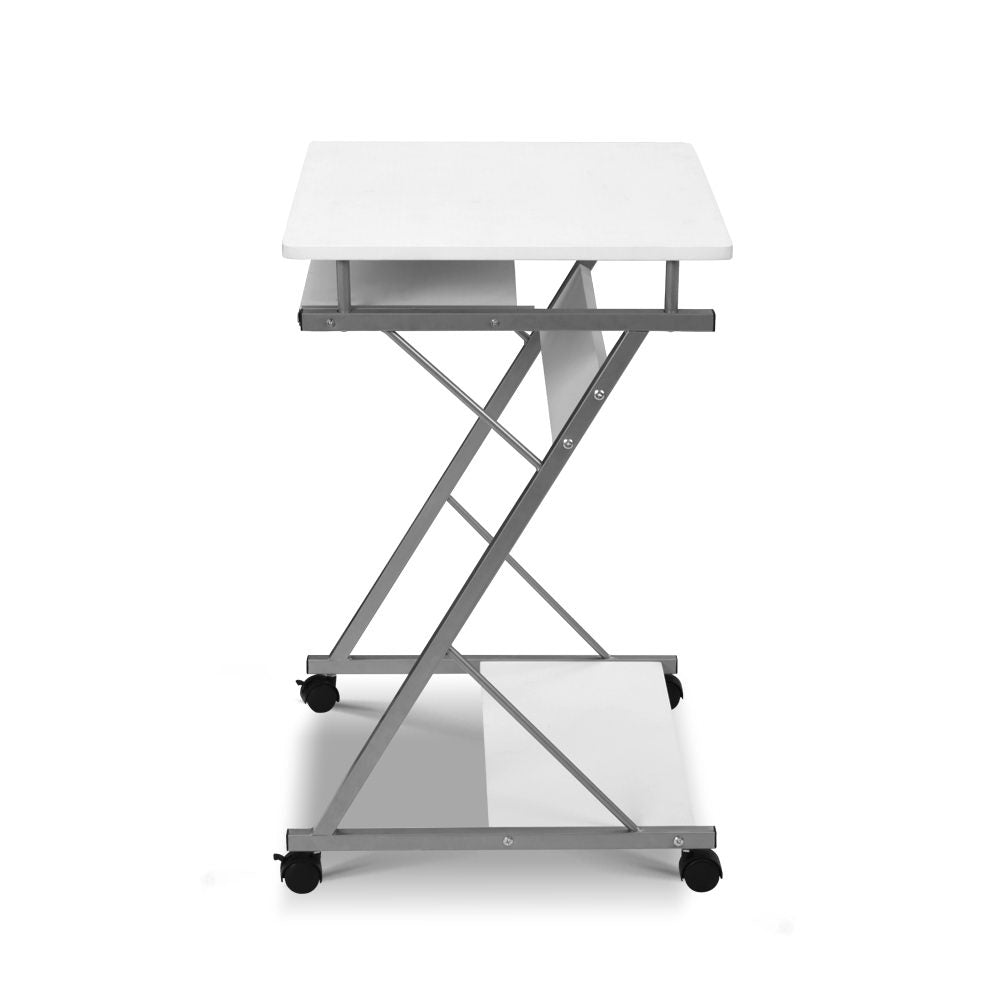 Artiss Metal Pull Out Table Desk - White