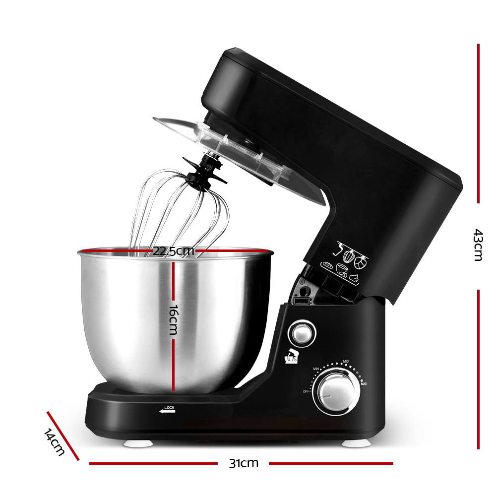 Devanti Electric Stand Mixer Food Mixers Egg Beater Kitchen Cake Aid Whisk Bowl