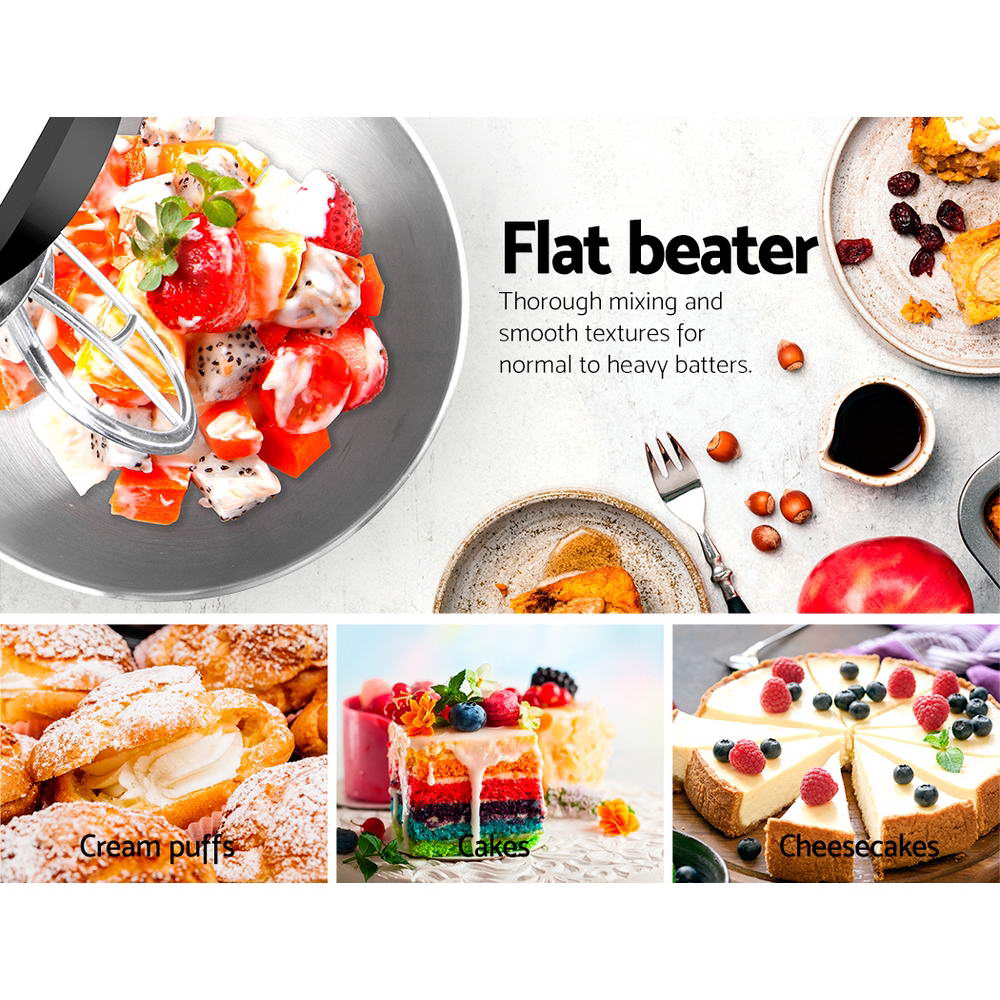 Devanti Electric Stand Mixer Food Mixers Egg Beater Kitchen Cake Aid Whisk Bowl