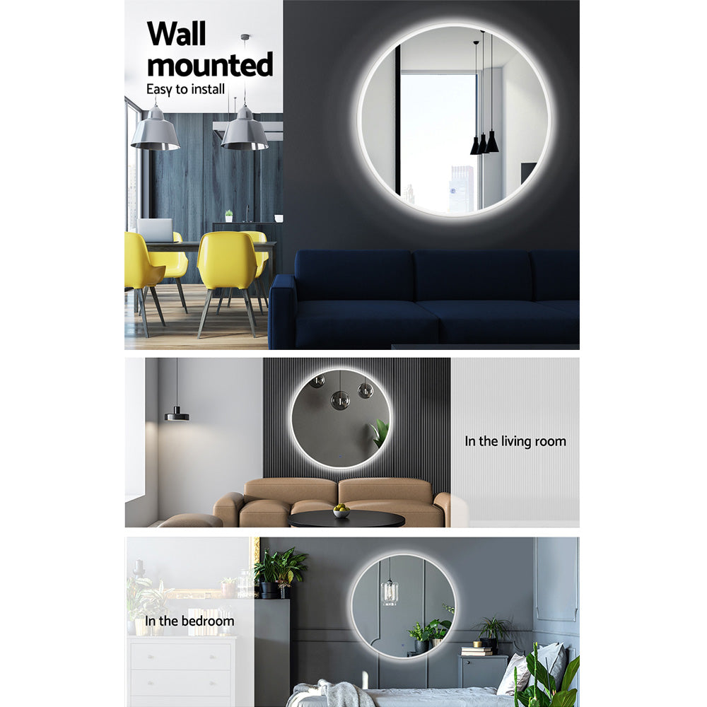 Embellir 70CM LED Wall Mirror With Light Bathroom Decor Round Mirrors Vintage