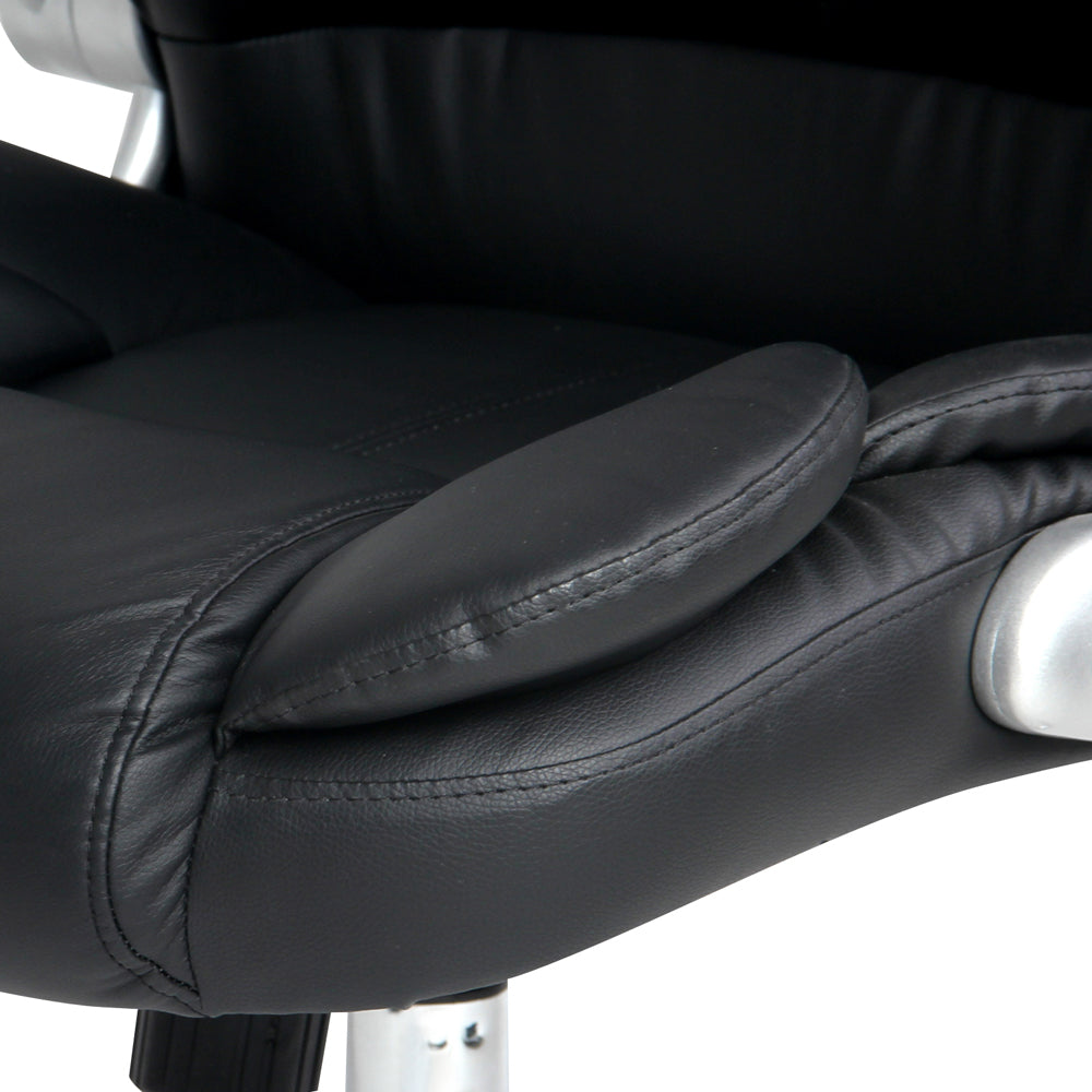 8 Point PU Leather Massage Chair - Black