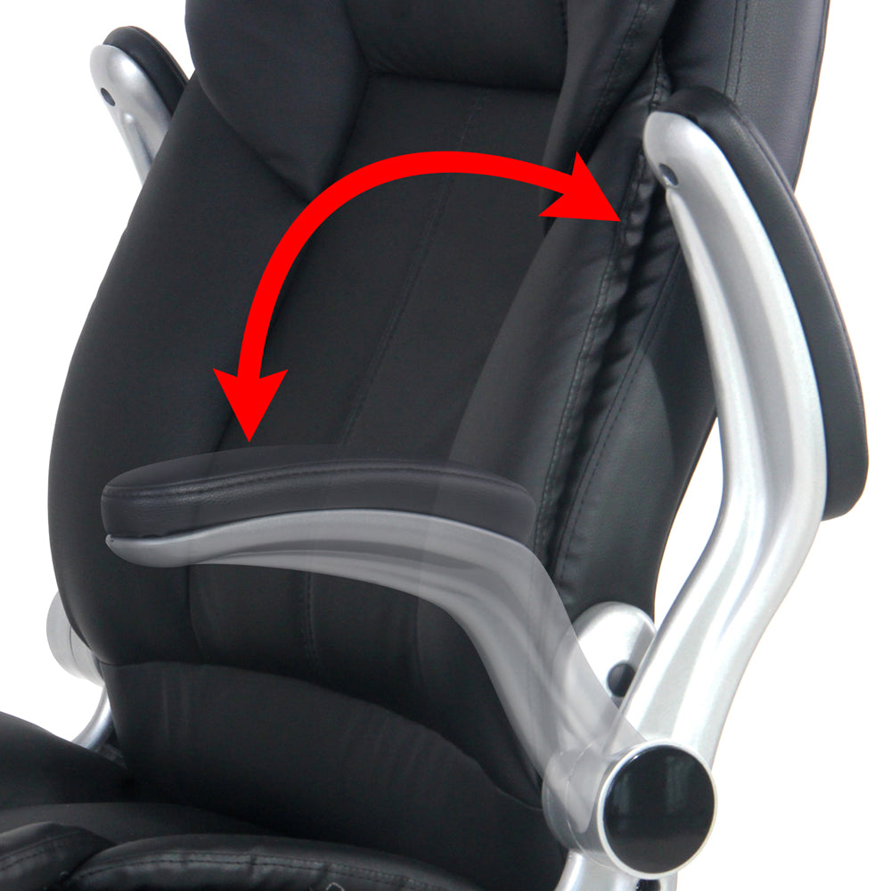 8 Point PU Leather Massage Chair - Black