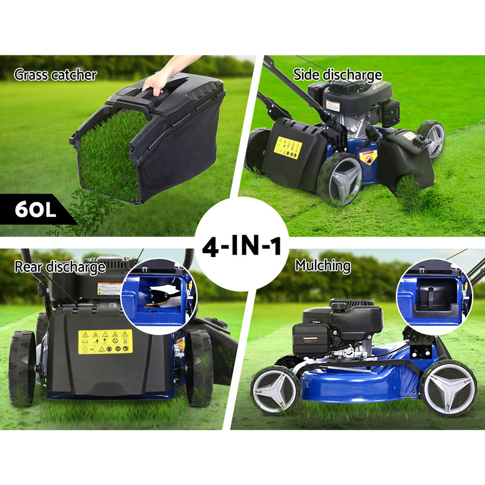 Lawn Mower 19 175cc Petrol Powered Push Lawnmower 4 Stroke 4-IN-1