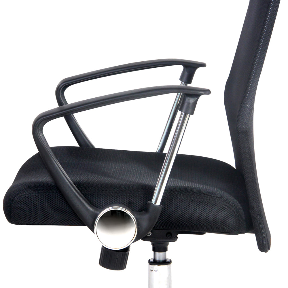 PU Leather Mesh High Back Office Chair - Black