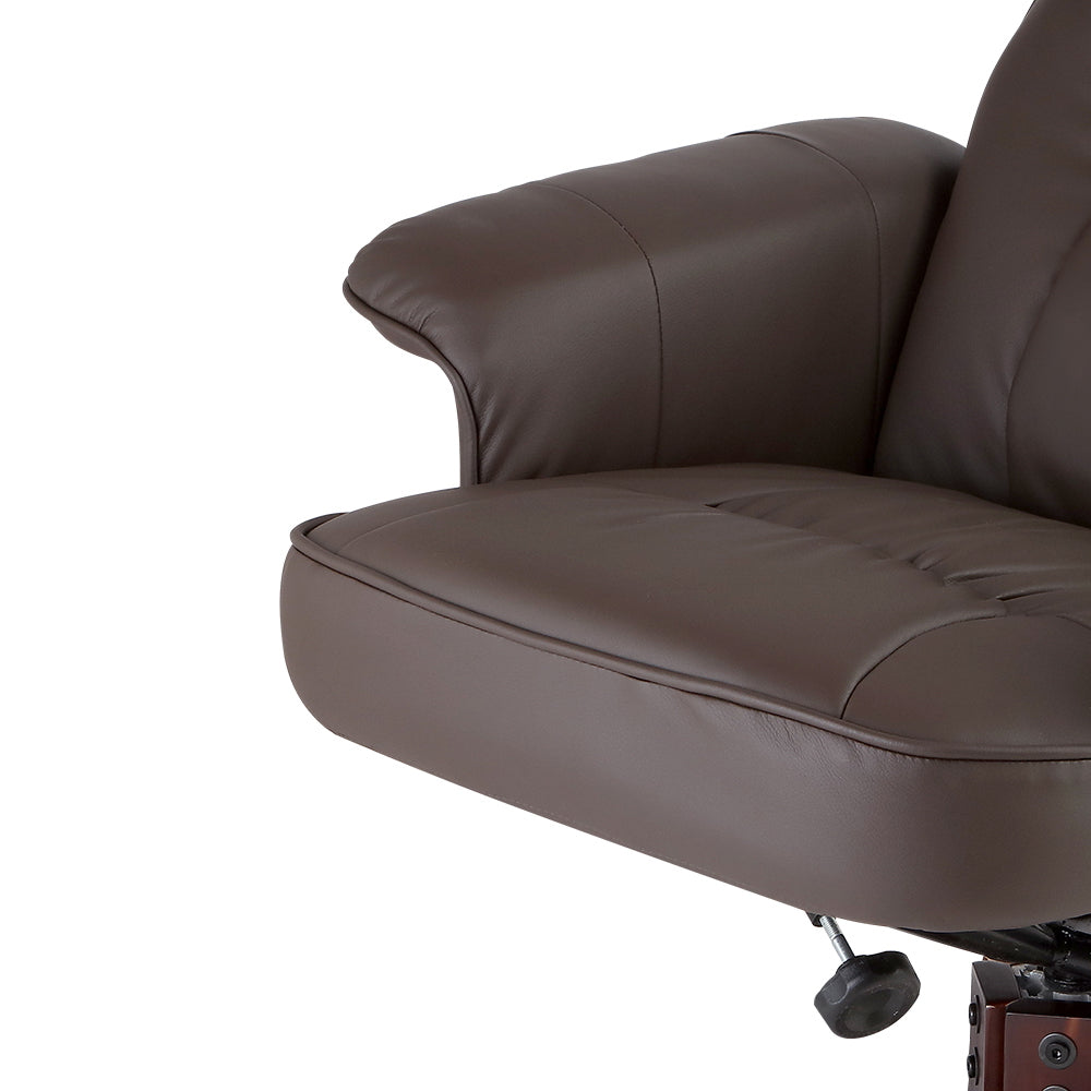 Artiss PU Leather Wood Armchair Recliner - Chocolate
