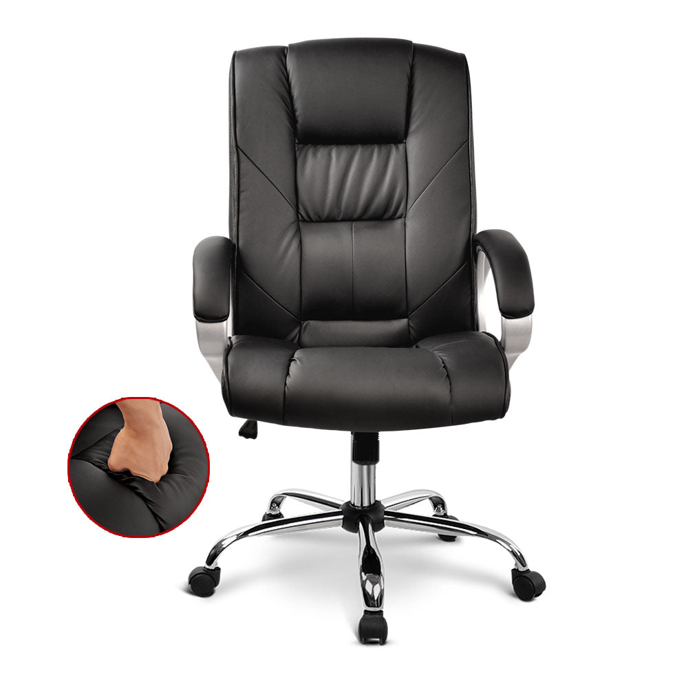 Artiss Everset Office Chair Leather Seating Black