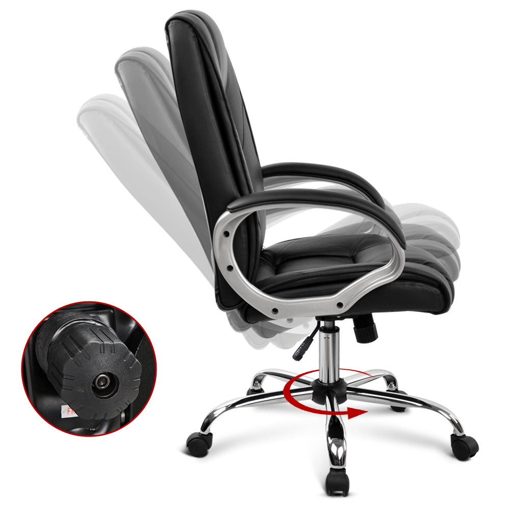 Artiss Everset Office Chair Leather Seating Black