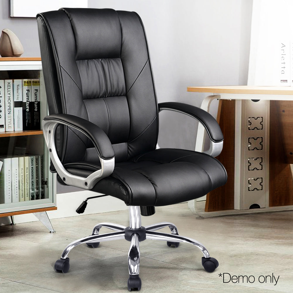 Artiss Everset Office Chair Leather Seating Black