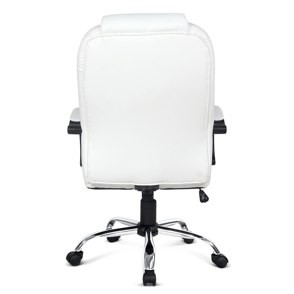 Artiss Office Chair Gaming Computer Chairs Executive PU Leather Seating White
