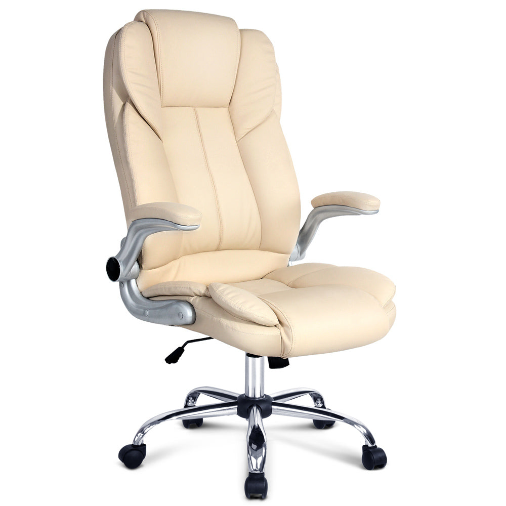 Artiss PU Leather Executive Office Desk Chair - Beige