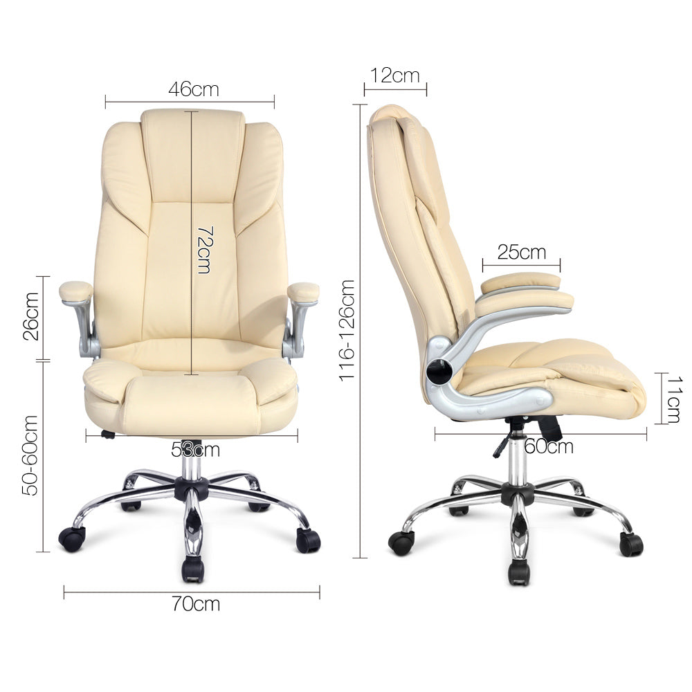 Artiss Kea Executive Office Chair Leather Beige