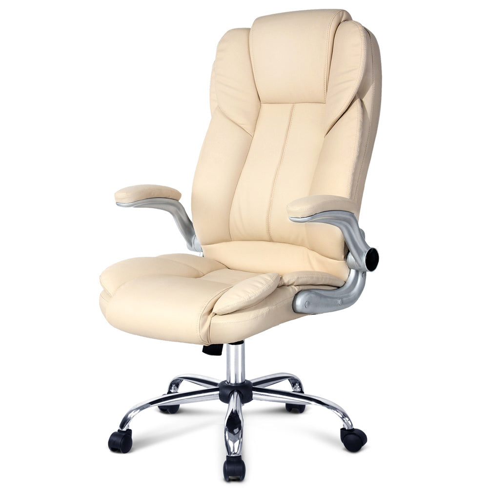 Artiss Kea Executive Office Chair Leather Beige