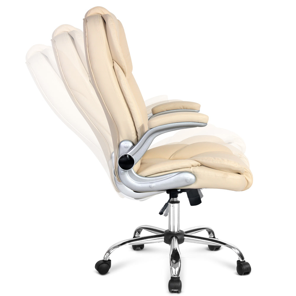 Artiss Kea Executive Office Chair Leather Beige