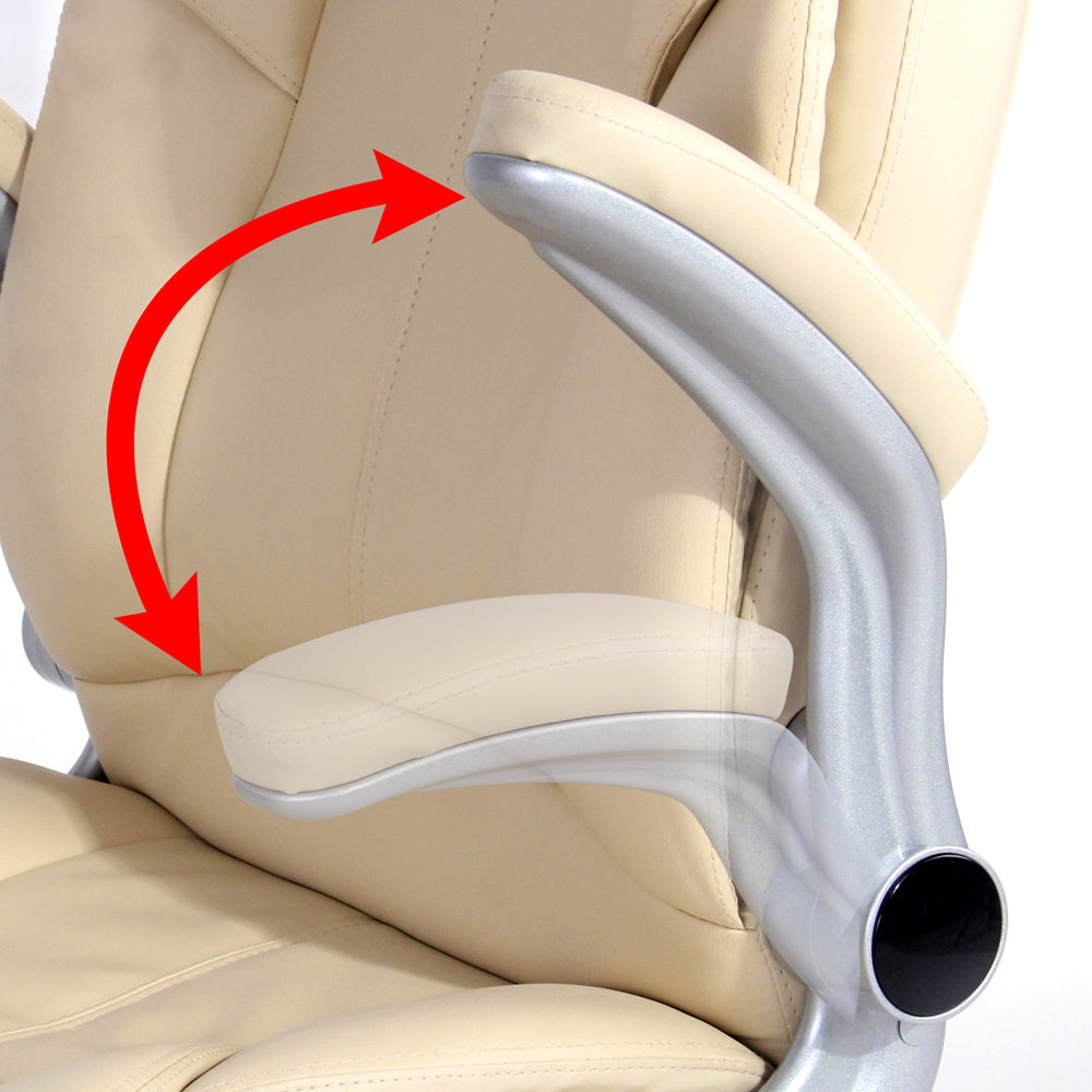 Artiss Kea Executive Office Chair Leather Beige