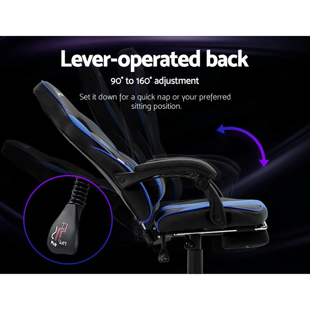 Artiss Office Chair Computer Desk Gaming Chair Study Home Work Recliner Black Blue
