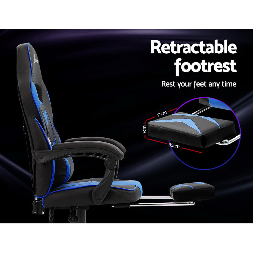 Artiss Office Chair Computer Desk Gaming Chair Study Home Work Recliner Black Blue