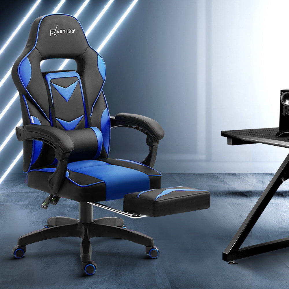 Artiss Office Chair Computer Desk Gaming Chair Study Home Work Recliner Black Blue