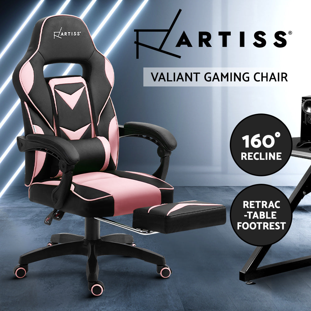 Artiss Office Chair Computer Desk Gaming Chair Study Home Work Recliner Black Pink