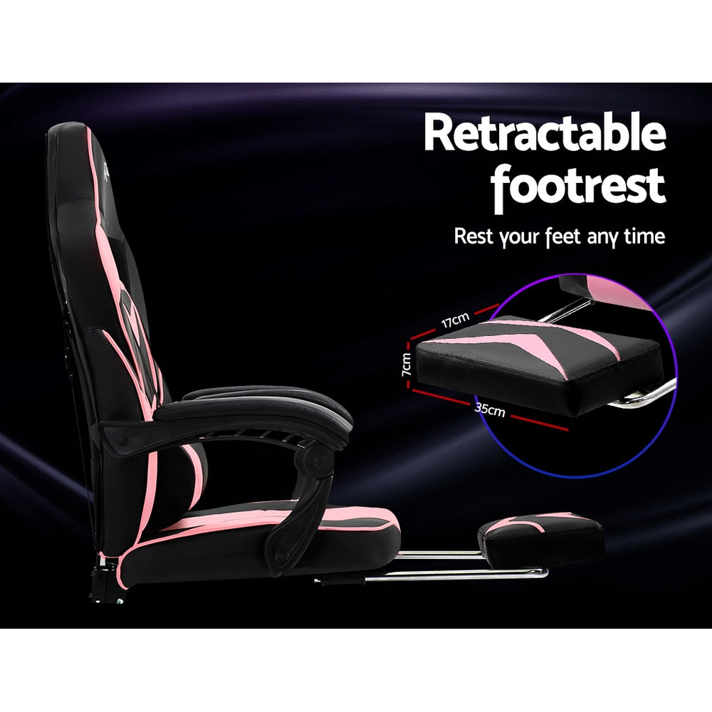 Artiss Office Chair Computer Desk Gaming Chair Study Home Work Recliner Black Pink