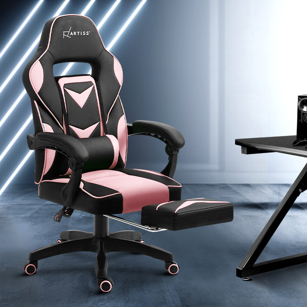 Artiss Office Chair Computer Desk Gaming Chair Study Home Work Recliner Black Pink
