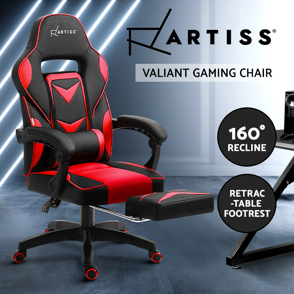 Artiss Office Chair Computer Desk Gaming Chair Study Home Work Recliner Black Red