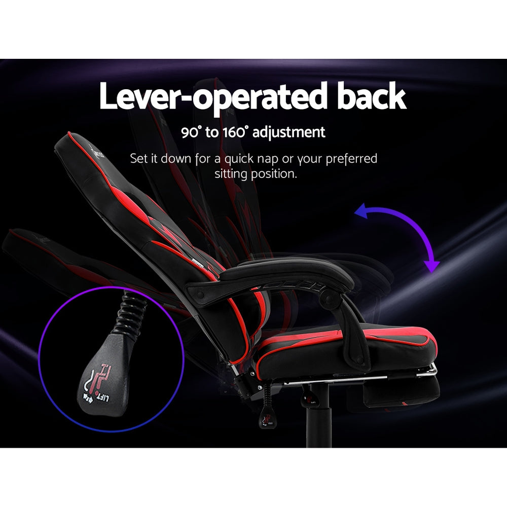 Artiss Office Chair Computer Desk Gaming Chair Study Home Work Recliner Black Red
