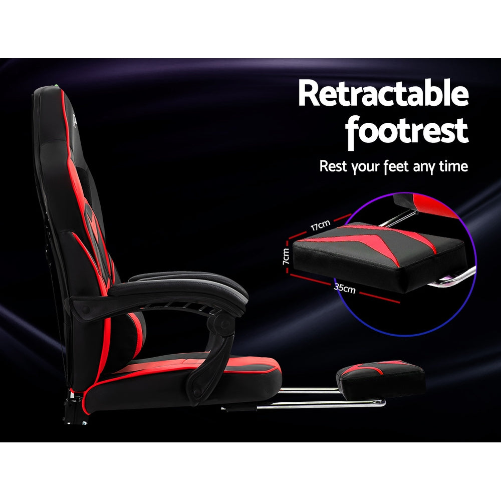 Artiss Office Chair Computer Desk Gaming Chair Study Home Work Recliner Black Red
