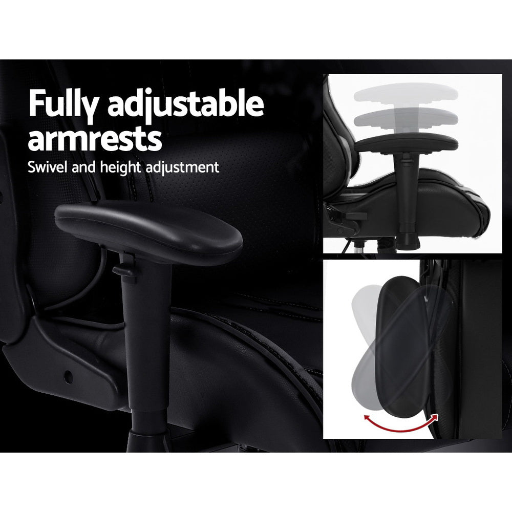 Artiss Gaming Office Chair Computer Chairs Leather Seat Racer Racing Meeting Chair Black