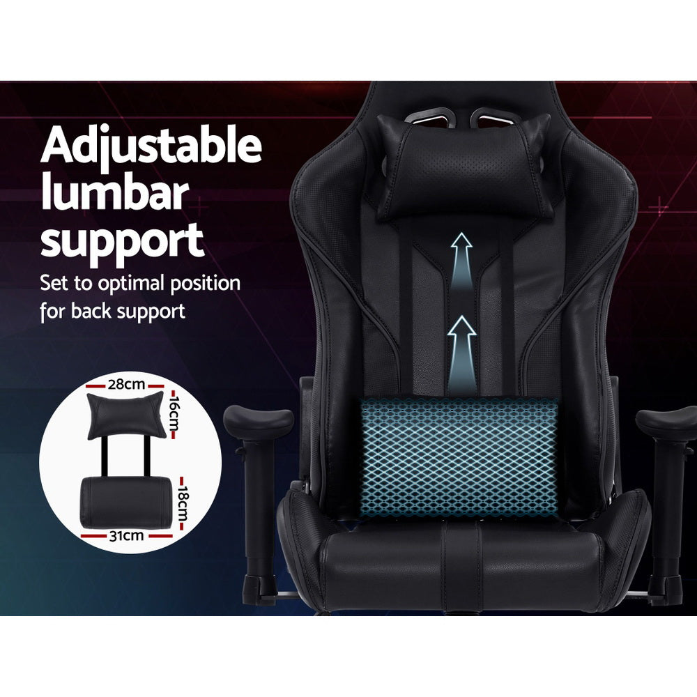 Artiss Gaming Office Chair Computer Chairs Leather Seat Racer Racing Meeting Chair Black