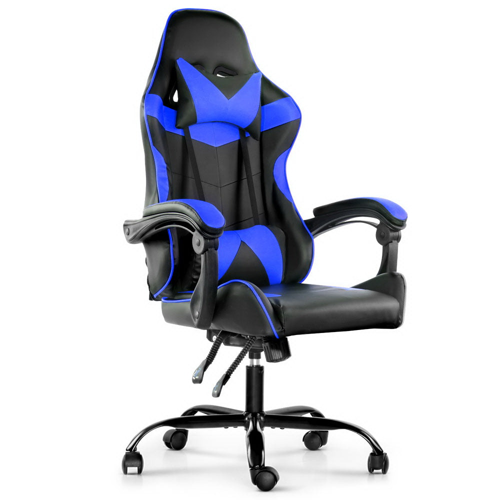 Artiss Gaming Office Chairs Computer Seating Racing Recliner Racer Black Blue