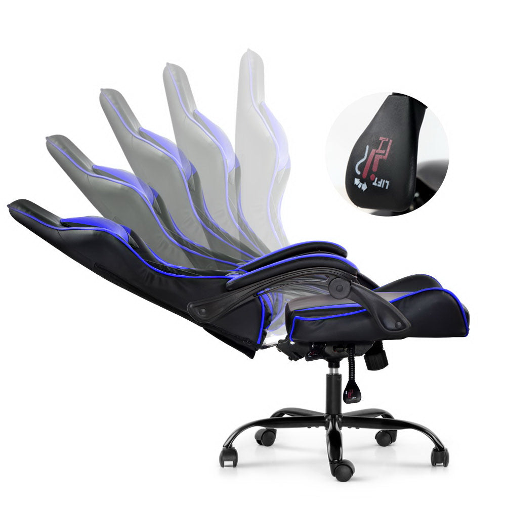 Artiss Gaming Office Chairs Computer Seating Racing Recliner Racer Black Blue