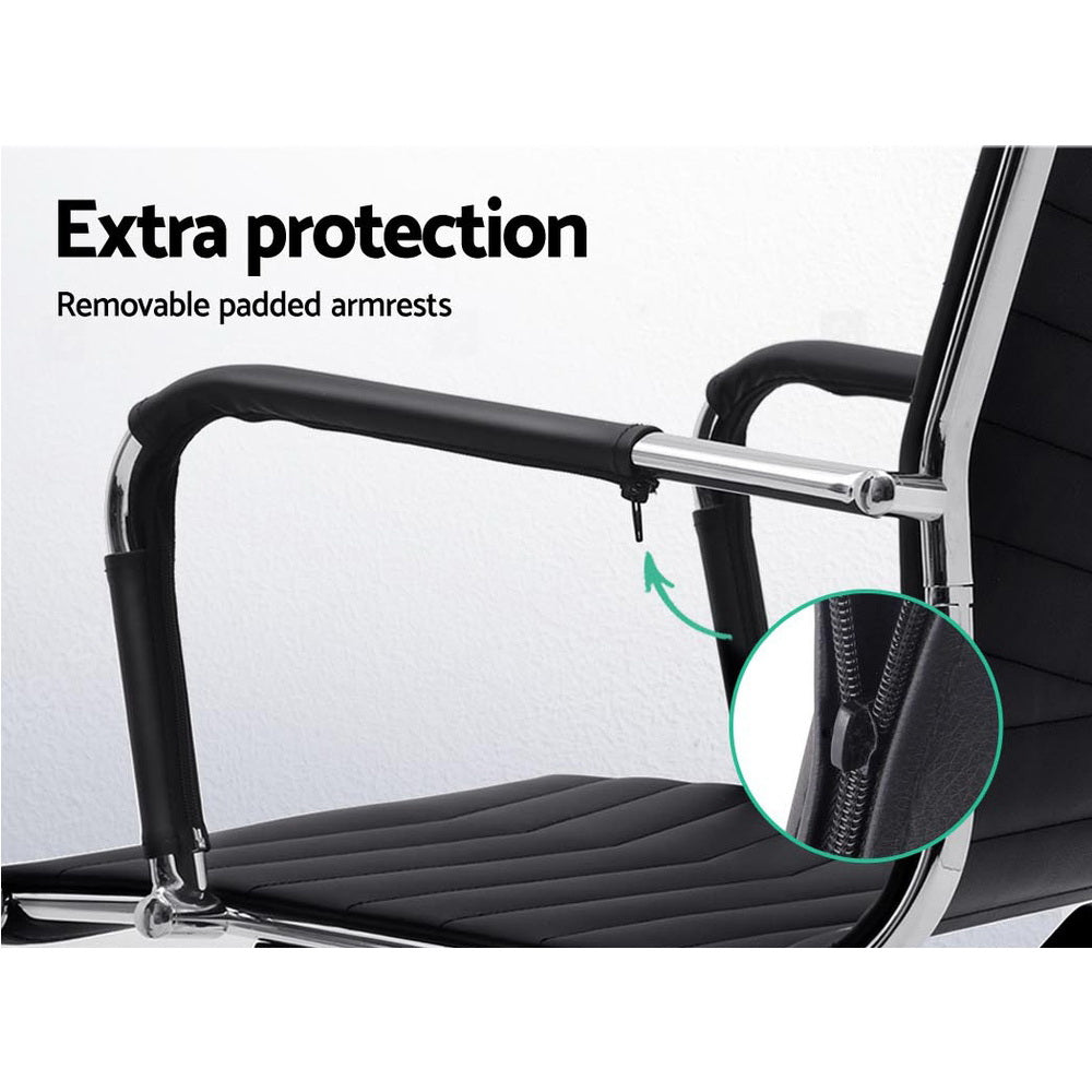 Eames Replica Office Chair Executive Mid Back Seating PU Leather Black