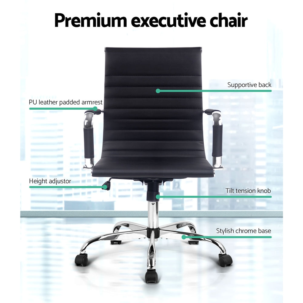 Artiss Gaming Office Chair Computer Desk Chairs Home Work Study Black Mid Back